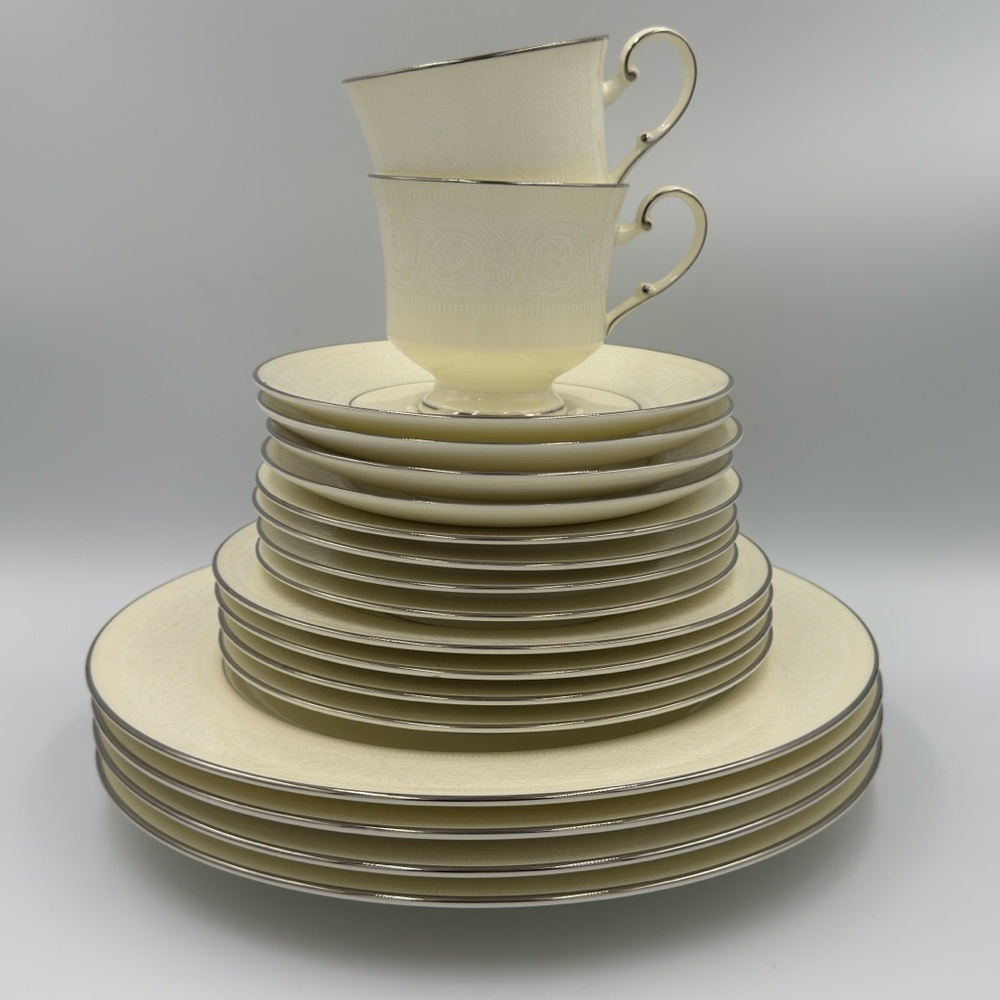 Vintage Mikasa “Bridal Lace” Ivory Bone China Service for 4